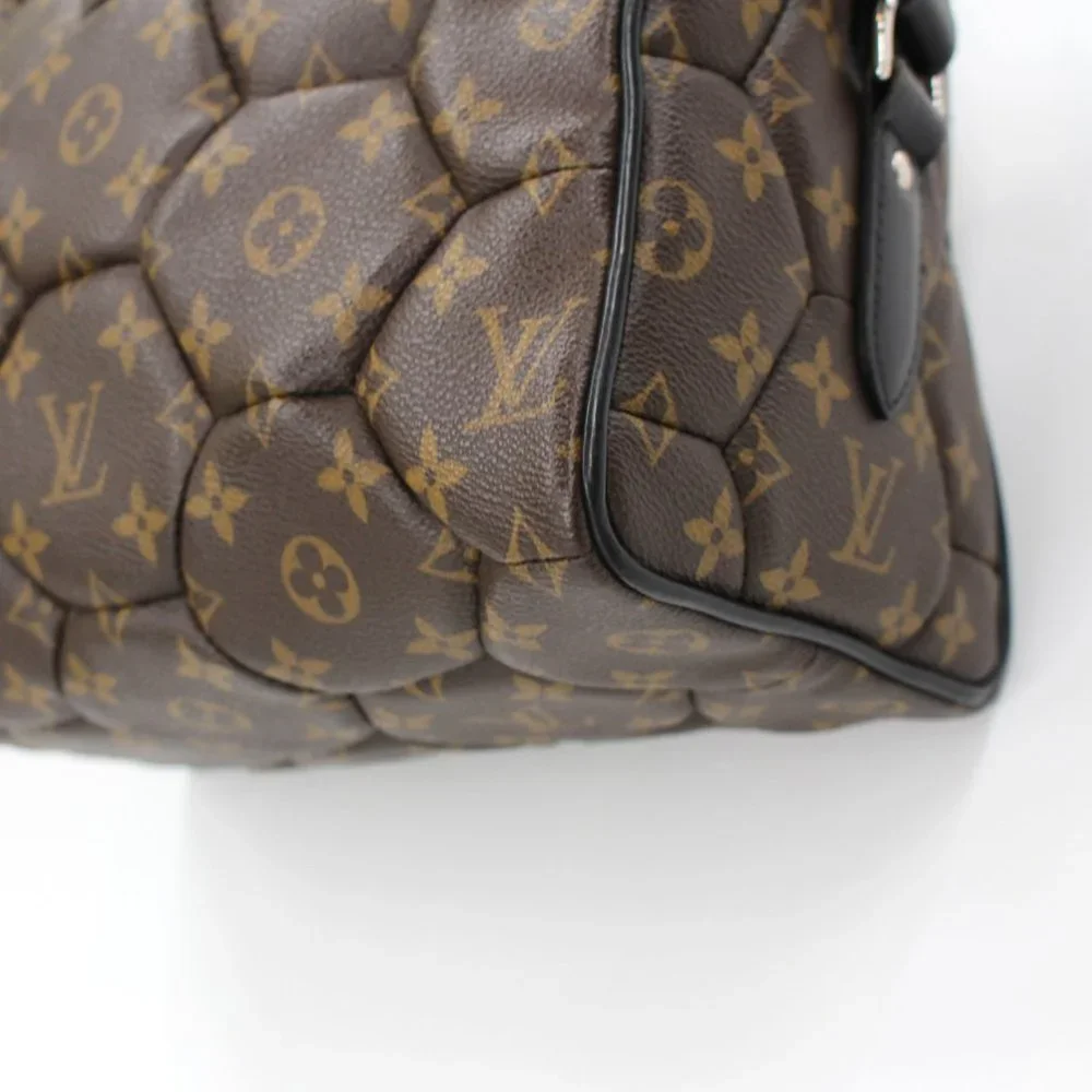 Louis Vuitton Monogram Hexagan Macassar Quilted Travel Tote Bag Brown Tan RARE